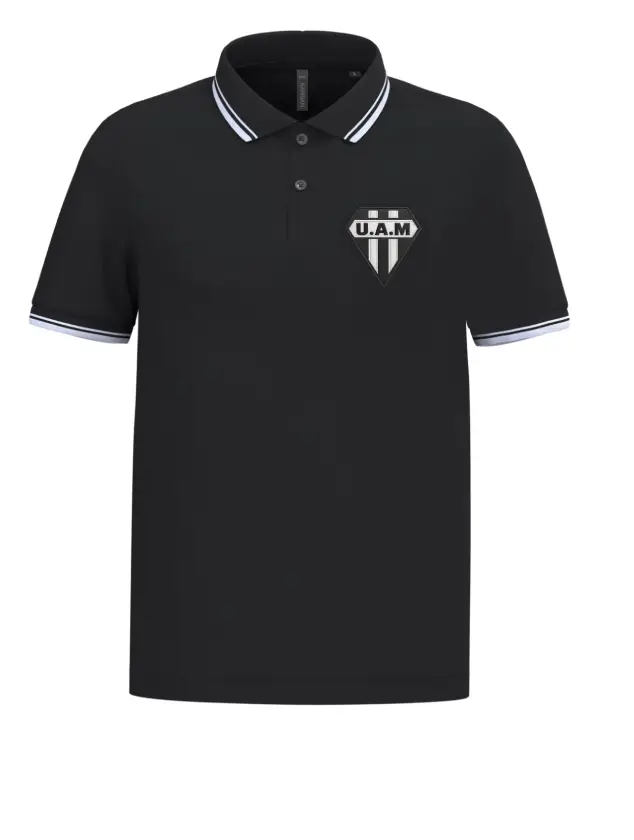 Polo noir liseret blanc Mimizan Homme brodé