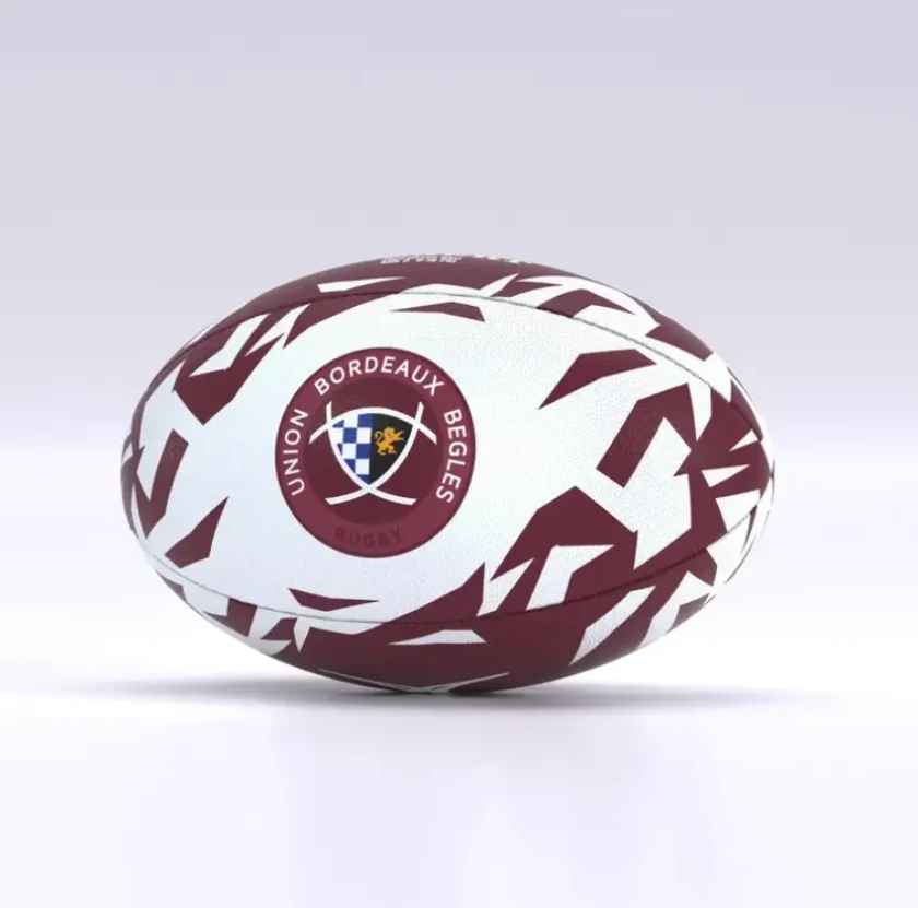 Ballon supporter de l'UBB, blanc et Bordeaux, avec logo du club