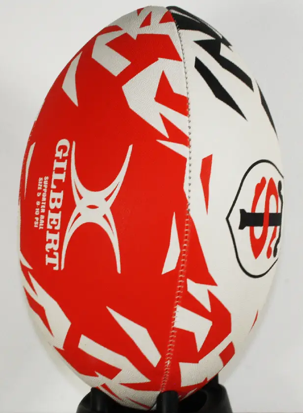 Ballon Gilbert supporter T5 Stade Toulousain 2026 blanc rouge noir