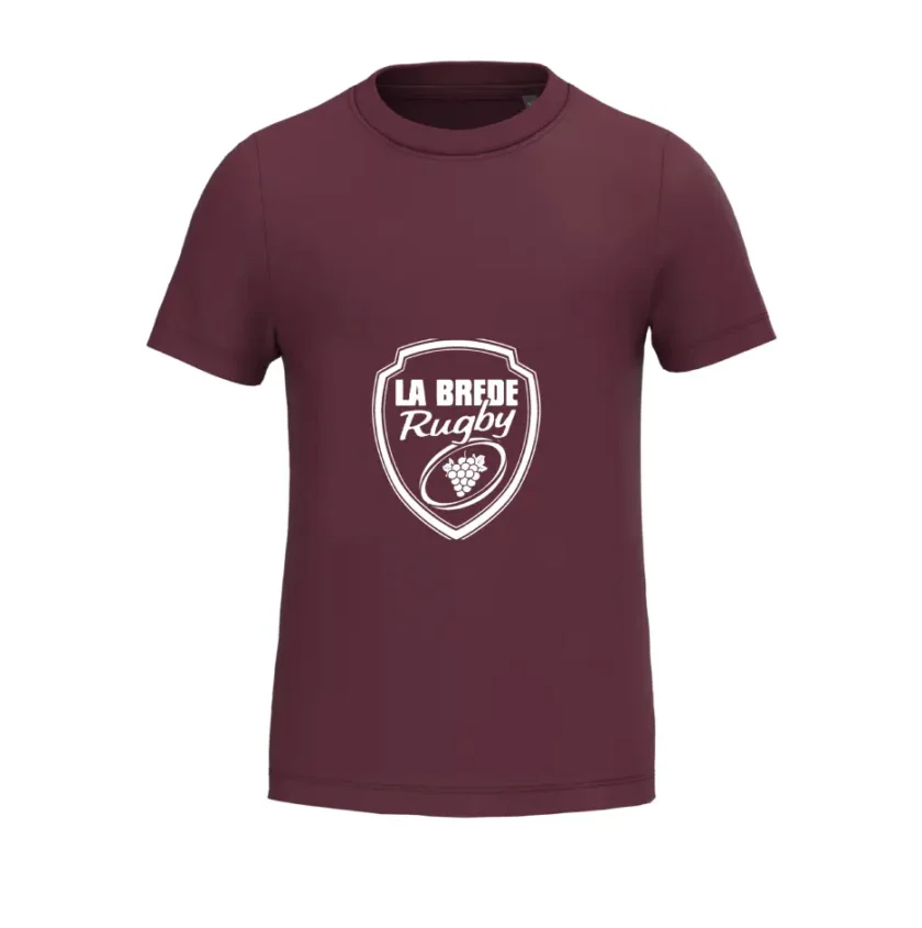 T-shirt La Brède Rugby Enfant en coton avec logo officiel du club sur la poitrine.