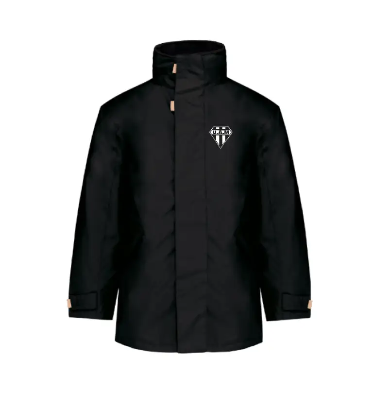 Parka supporter rugby homme Mimizan noire avec logo du club